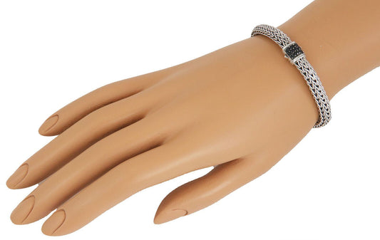 John Hardy Classic Chain Large 6mm Sterling Link & Lava Black Sapphire Bracelet