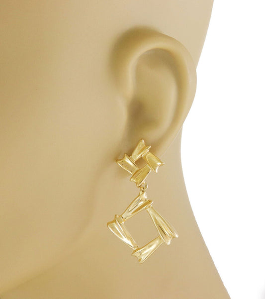 Tiffany & Co. Fancy Open Square 18k Yellow Gold Dangle Earrings