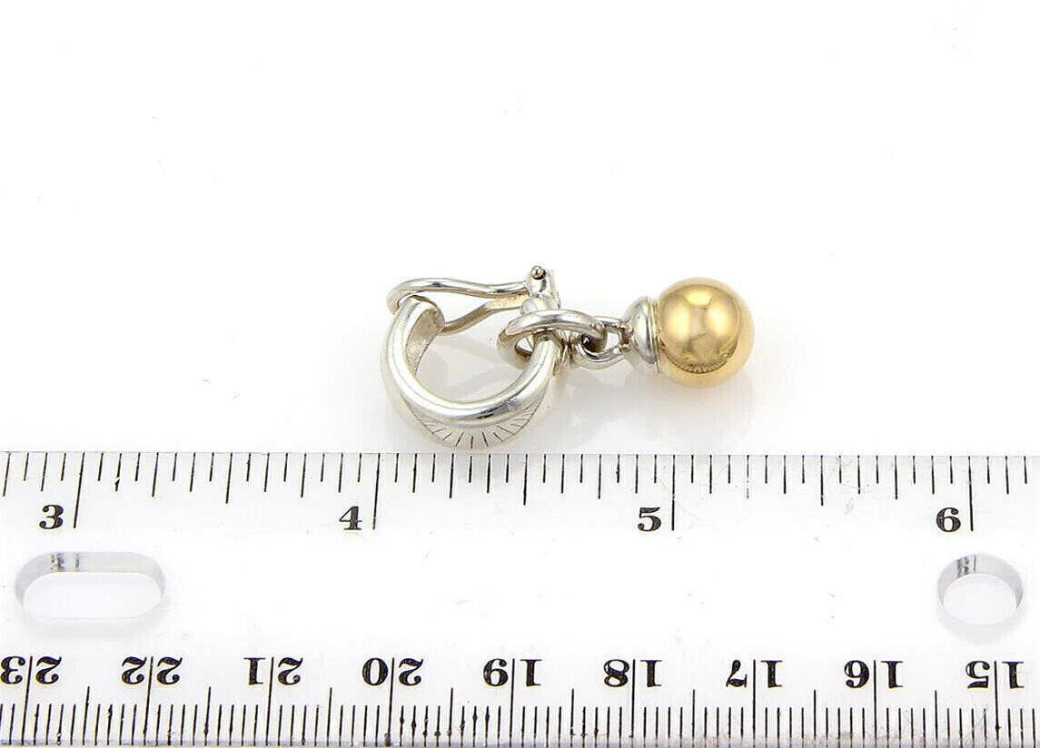 Tiffany & Co. Fascination 18k Gold & Sterling Hoop Dangle Ball Earrings