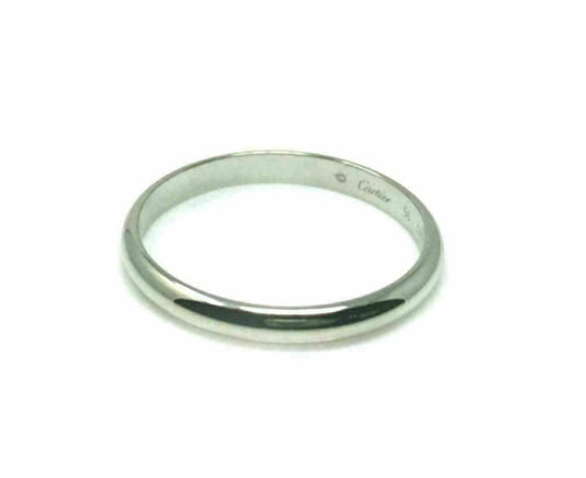 Cartier 1895 Platinum Wedding Band Ring w/Cert - Size 7.5