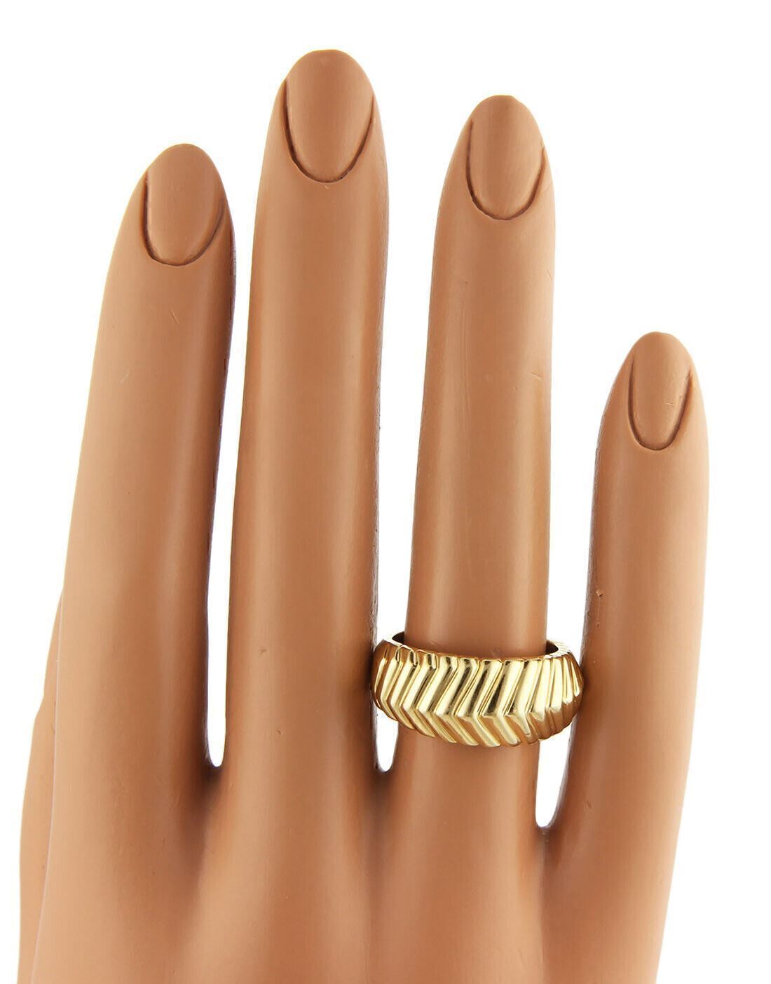 Tiffany & Co. 18k Yellow Gold Chevron Band Ring - Size 6.5