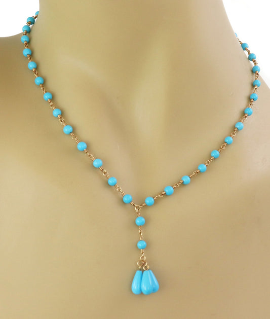 Tiffany & Co. Turquoise 18k Yellow Gold Teardrop Beaded Necklace | Necklaces | catalog, Designer Jewelry, Necklaces, Tiffany & Co. | Tiffany & Co.
