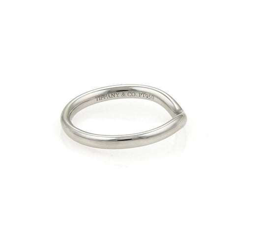 Tiffany & Co. Peretti Platinum Curved Band Ring - Size 6.5