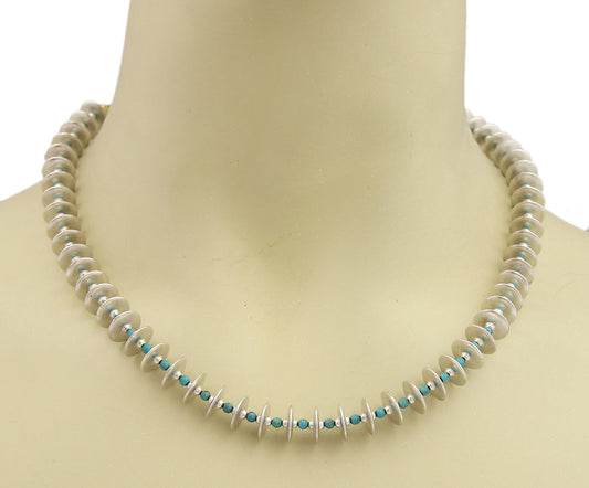 Gurhan Turquoise Sterling & 24k Gold Layered Beaded Disc Necklace | Necklaces | catalog, Designer Jewelry, Gurhan, Necklaces, Sterling Silver | Gurhan