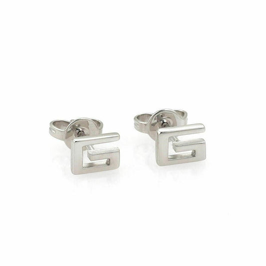 Gucci G logo stud earrings in polished 18k white gold