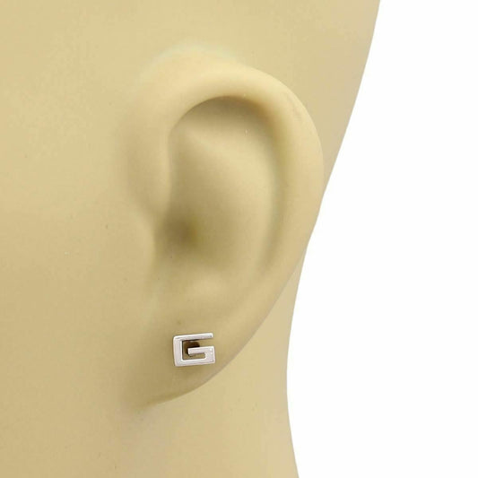 Gucci G Logo 18k White Gold Stud Earrings