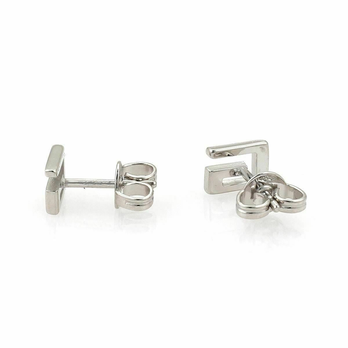 Gucci G Logo 18k White Gold Stud Earrings