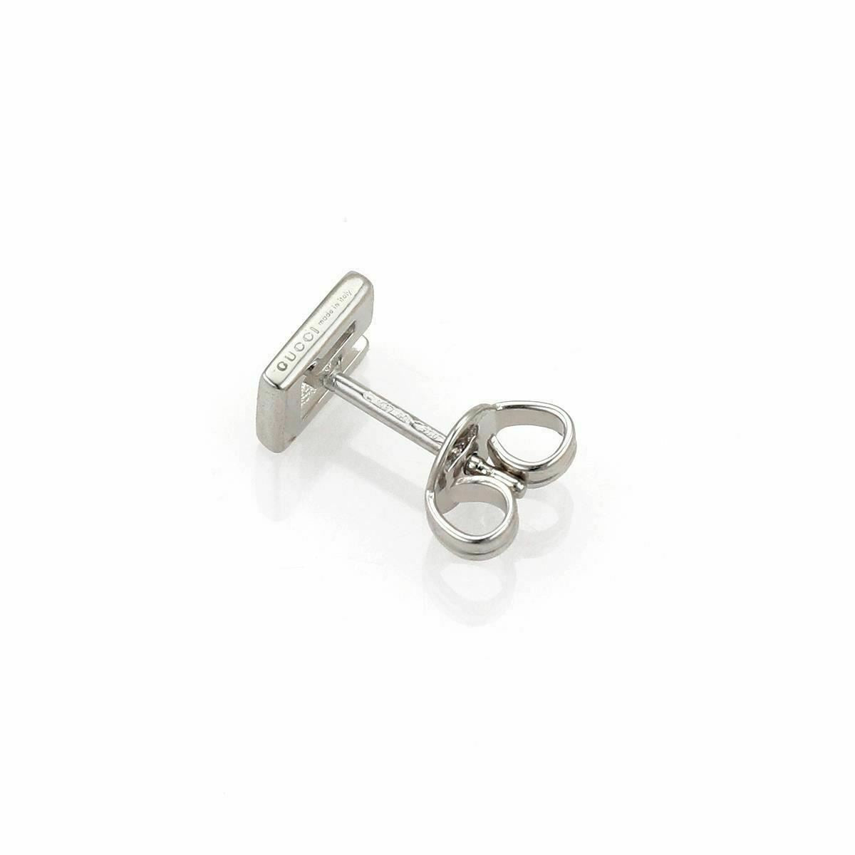 Gucci G Logo 18k White Gold Stud Earrings