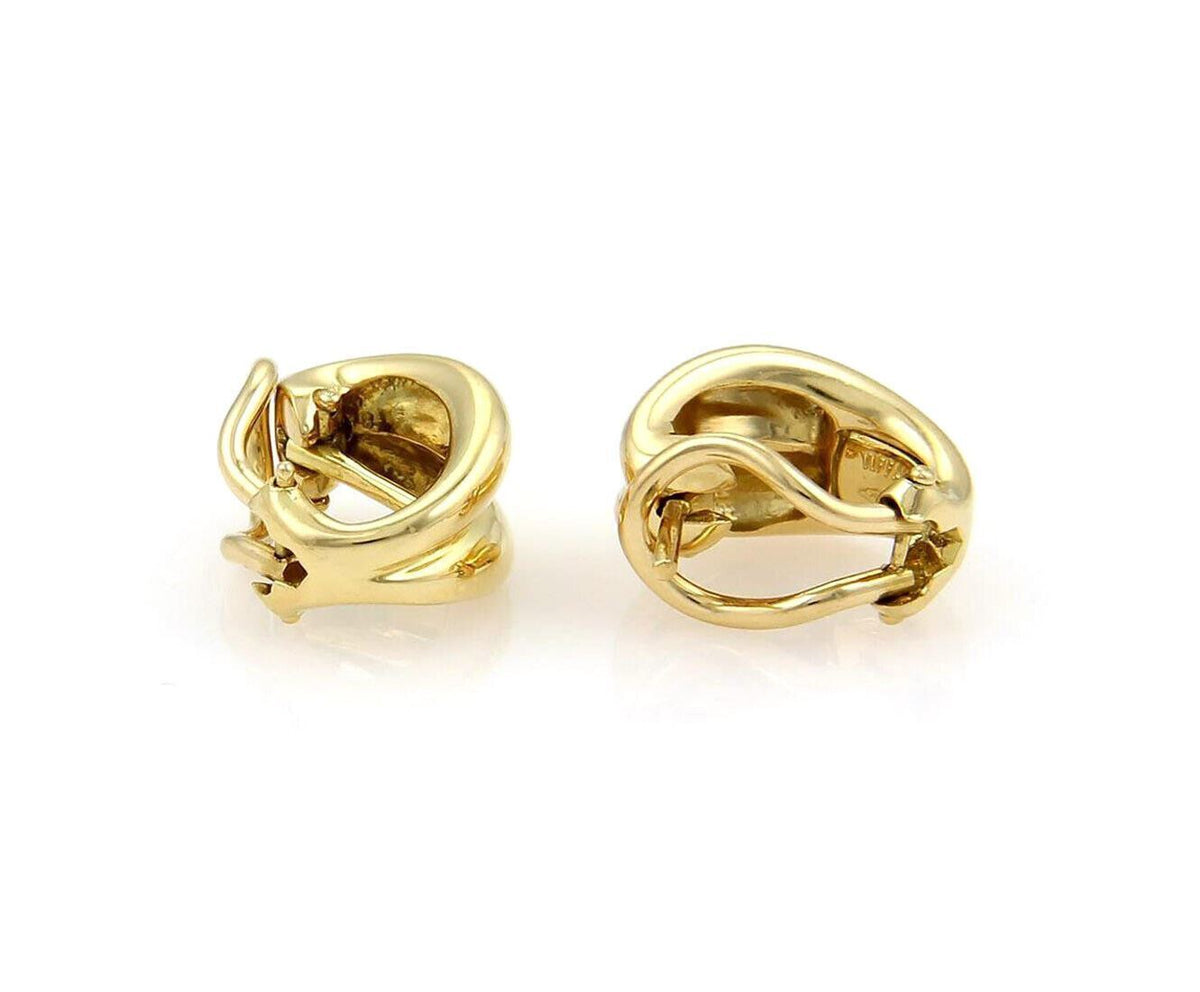 Tiffany & Co. Leaf 18k Yellow Gold Huggie Earrings