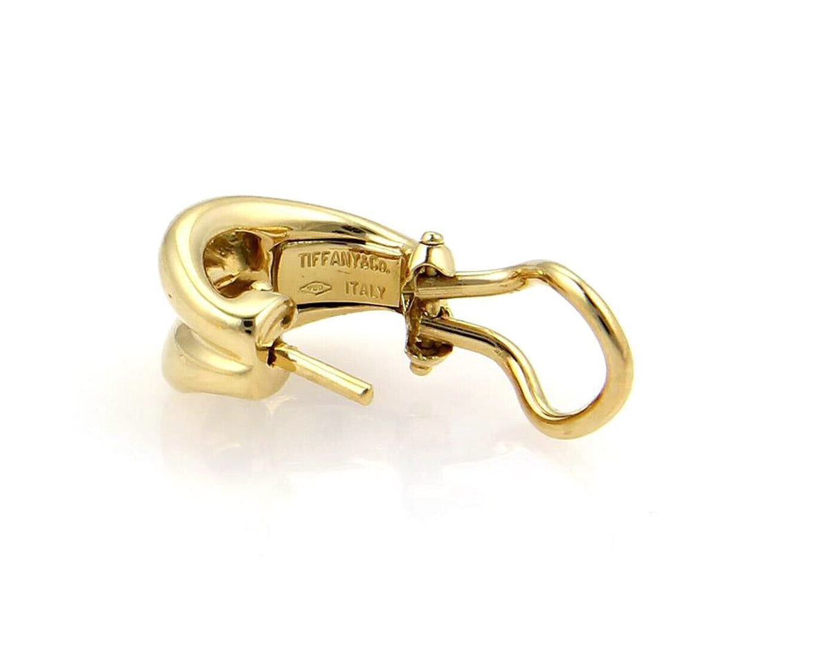Tiffany & Co. Leaf 18k Yellow Gold Huggie Earrings