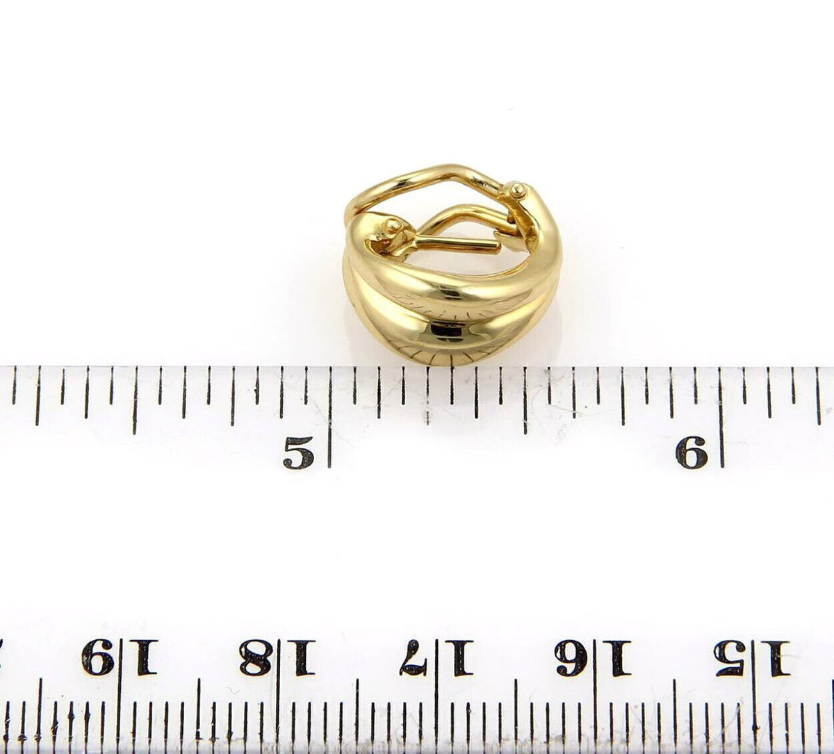 Tiffany & Co. Leaf 18k Yellow Gold Huggie Earrings