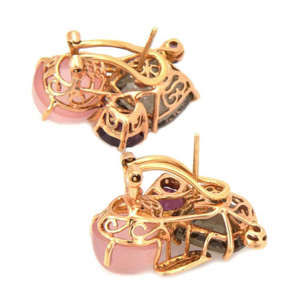 Bellarri 18k Rose Gold Diamond & Multi Gems Earrings