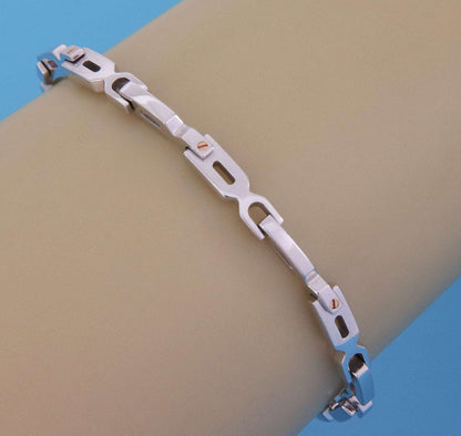 Baraka 18k White & Rose Gold Fancy Link Chain Bracelet | Bracelets | baraka, Bracelets, catalog, Designer Jewelry | Baraka