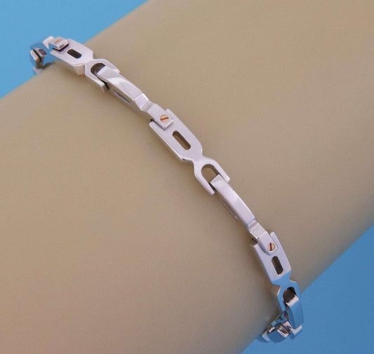 Baraka 18k White & Rose Gold Fancy Link Chain Bracelet | Bracelets | baraka, Bracelets, catalog, Designer Jewelry | Baraka