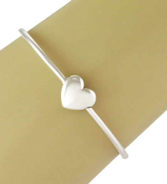 Tiffany & Co. Sterling Silver Heart Wire Bangle Bracelet