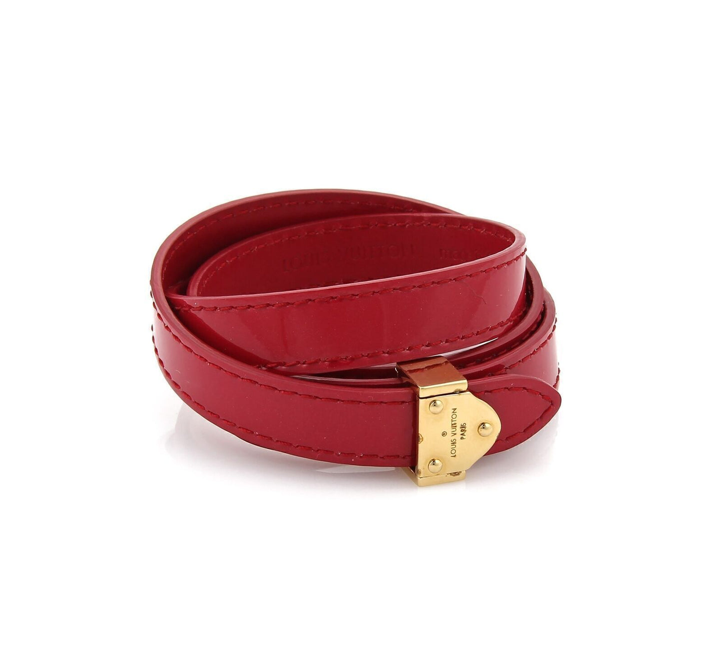 Louis Vuitton Vernis Shiny Pink Multi Wrap Strap Bracelet