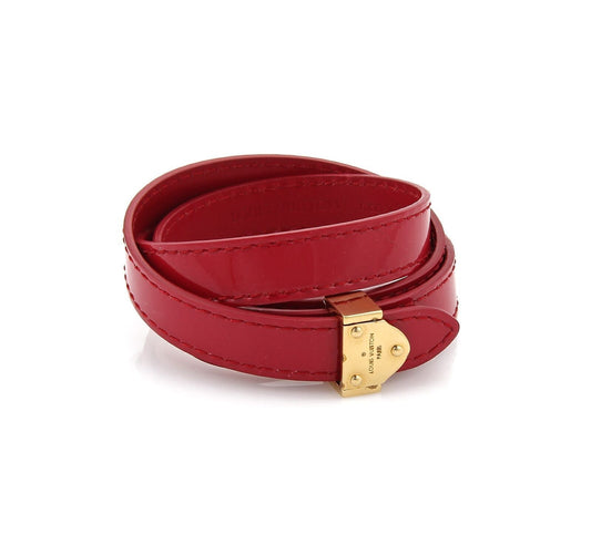 Louis Vuitton Vernis Shiny Pink Multi Wrap Strap Bracelet