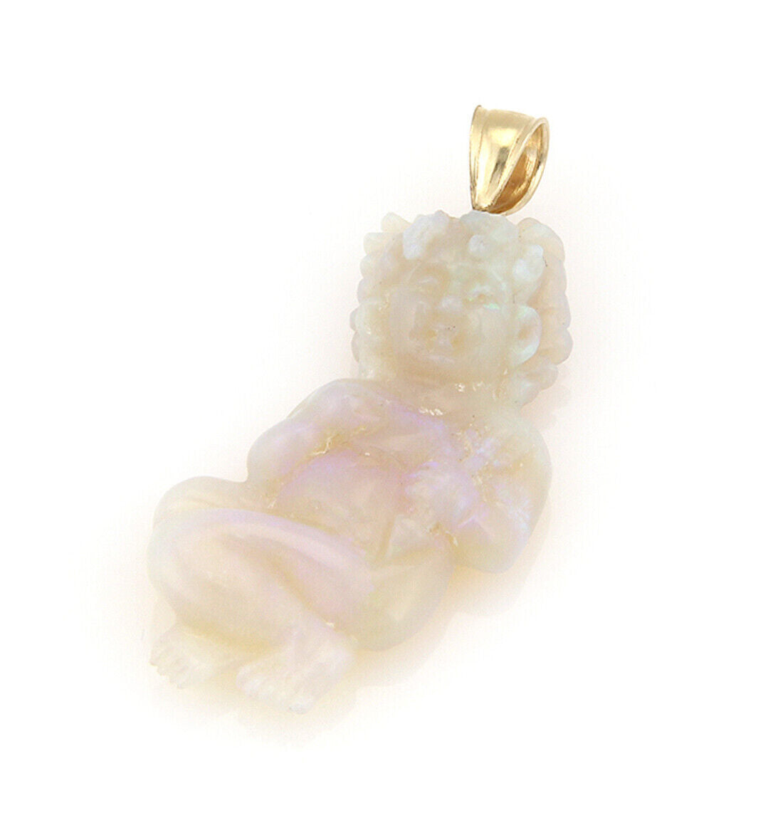 Opal Cupid 14k Yellow Gold Charm Pendant