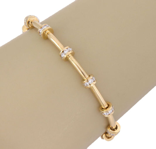 Charles Krypell Diamond 18k Yellow Gold Flex Link Bracelet
