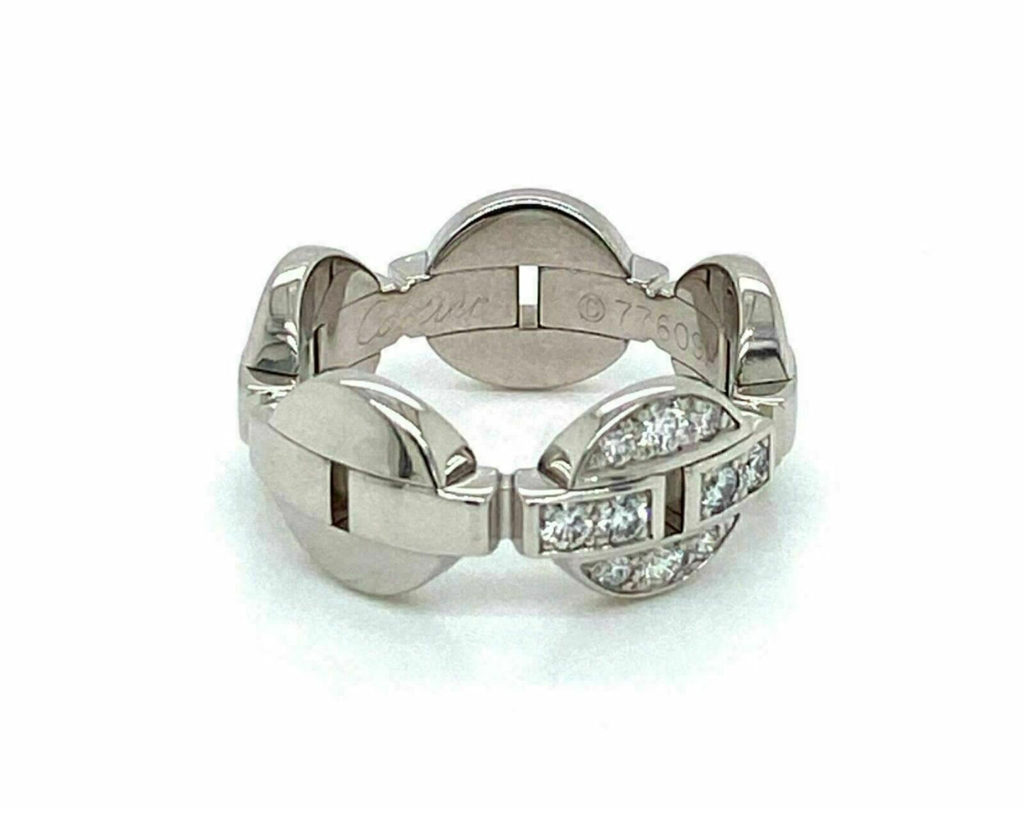 Cartier Himalia Diamond 18k White Gold Band Ring w/Cert - Size 6