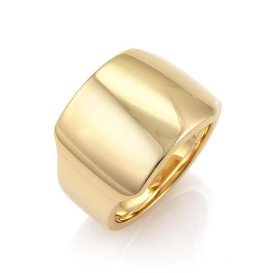 Cartier Santos Dumont 18k Yellow Gold Wide Band Ring w/Cert -  Size 7