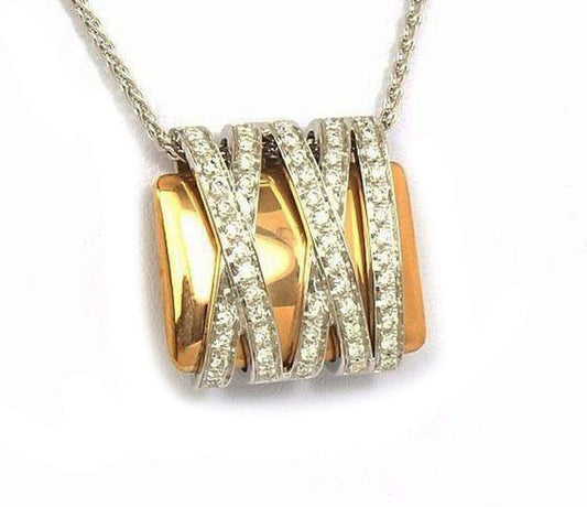 Koesis Diamond 18k Two Tone Gold Wrapped Pendant Necklace