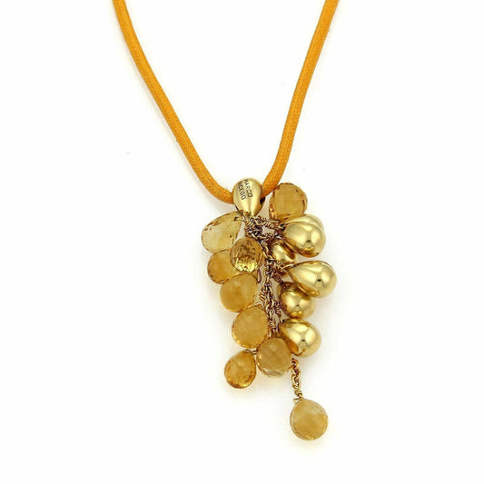 Marco Bicego Acapulco 18k Yellow Gold Citrine  Cluster Bead & Long Cord Necklace