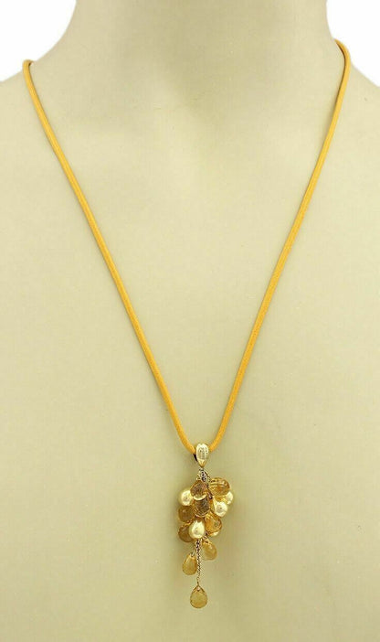 Marco Bicego Acapulco 18k Yellow Gold Citrine  Cluster Bead & Long Cord Necklace