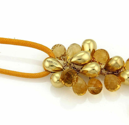 Marco Bicego Acapulco 18k Yellow Gold Citrine  Cluster Bead & Long Cord Necklace