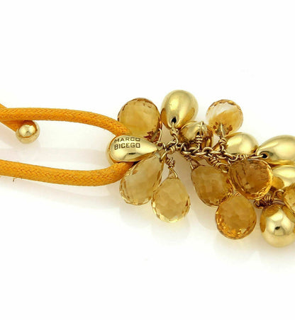 Marco Bicego Acapulco 18k Yellow Gold Citrine  Cluster Bead & Long Cord Necklace