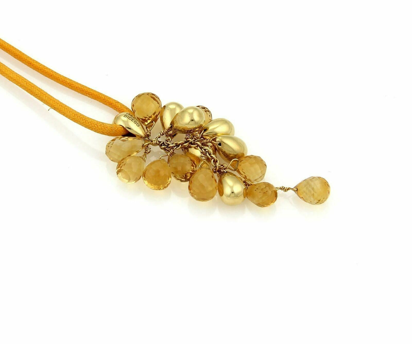 Marco Bicego Acapulco 18k Yellow Gold Citrine  Cluster Bead & Long Cord Necklace