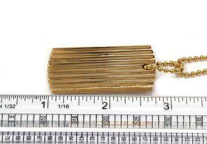 Roberto Coin Diamond 18k Yellow Gold Rectangular ID Pendant Necklace