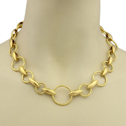 Gurhan Wheatla 24k Gold Hammered Circle Link Necklace