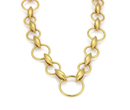 Gurhan Wheatla 24k Gold Hammered Circle Link Necklace