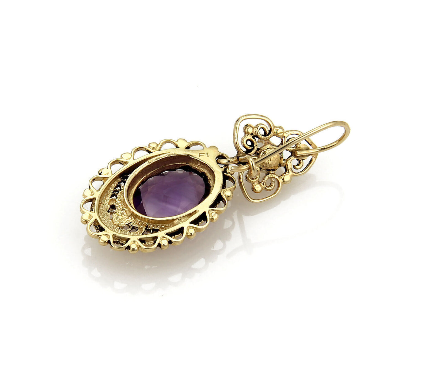 Amethyst & Pearls 14k Yellow Gold Floral Drop Dangle Earrings