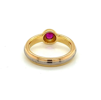 Cartier 18k Tri Color Gold Ruby Stack Band Ring w/Cert - Size 4