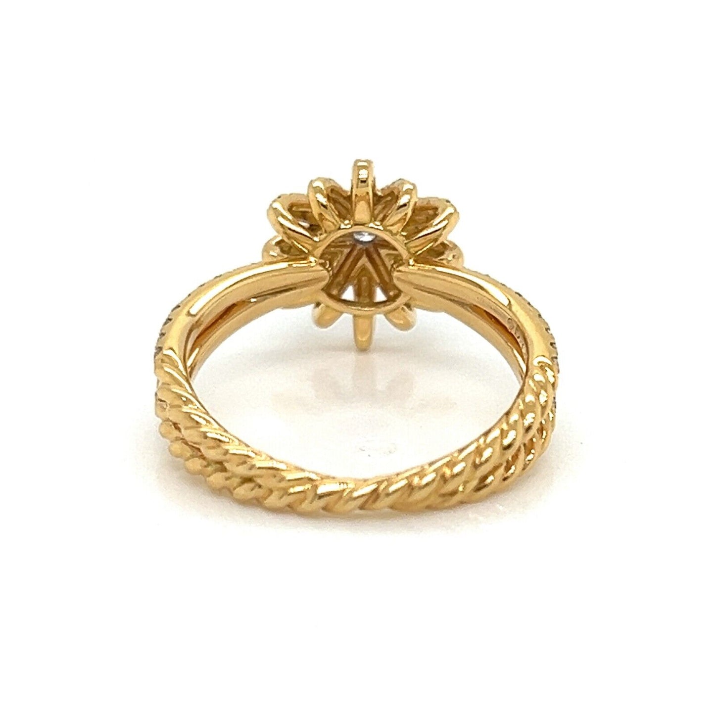 David Yurman Starburst Pave Set Diamond 18k Yellow Gold Ring - Size 6