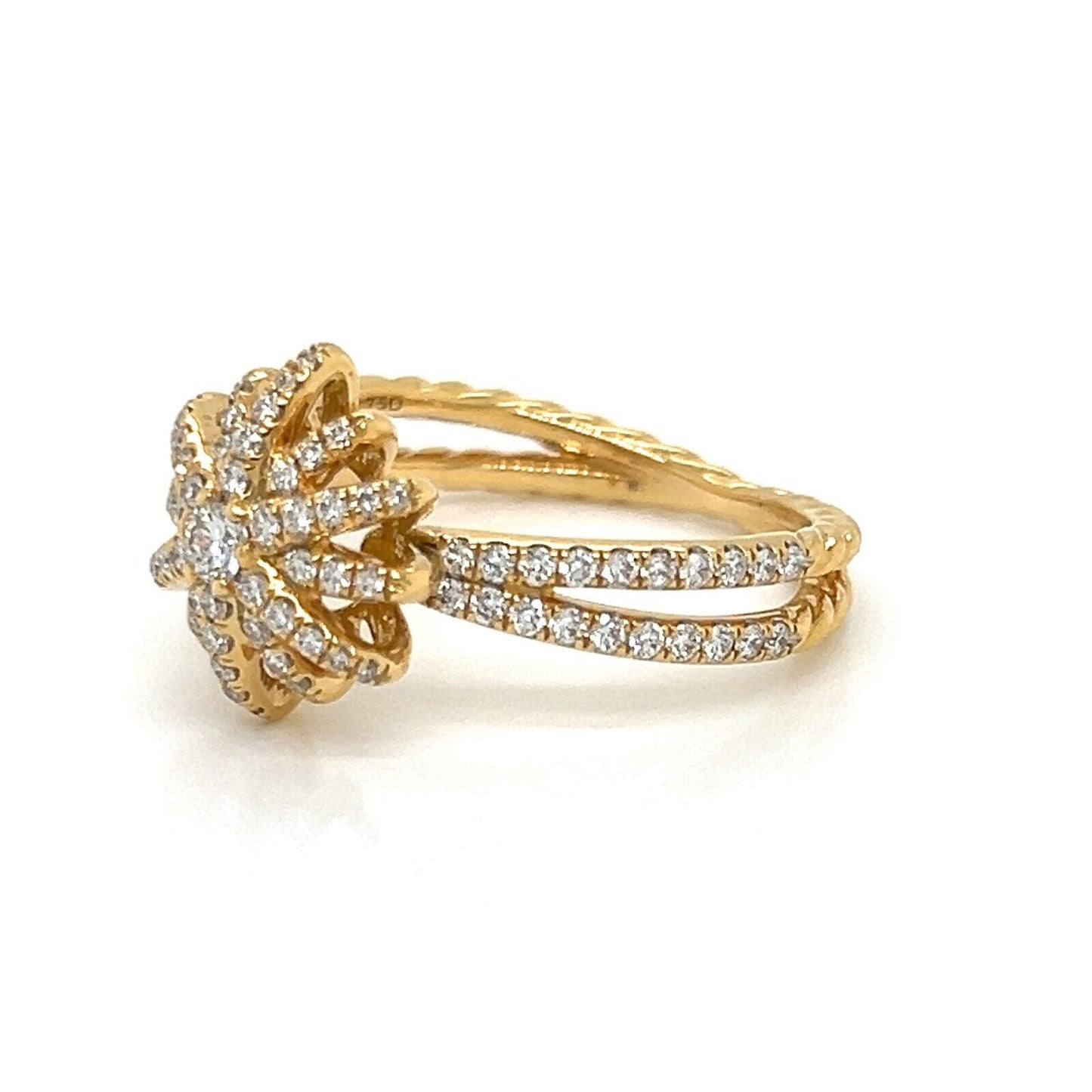 David Yurman Starburst Pave Set Diamond 18k Yellow Gold Ring - Size 6