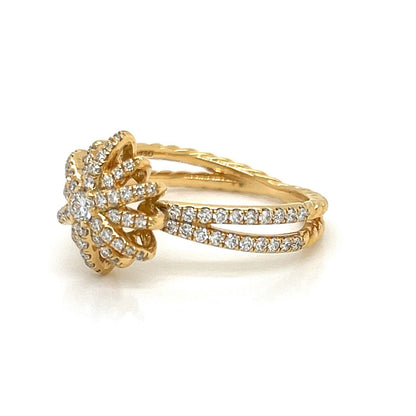 David Yurman Starburst Pave Set Diamond 18k Yellow Gold Ring - Size 6