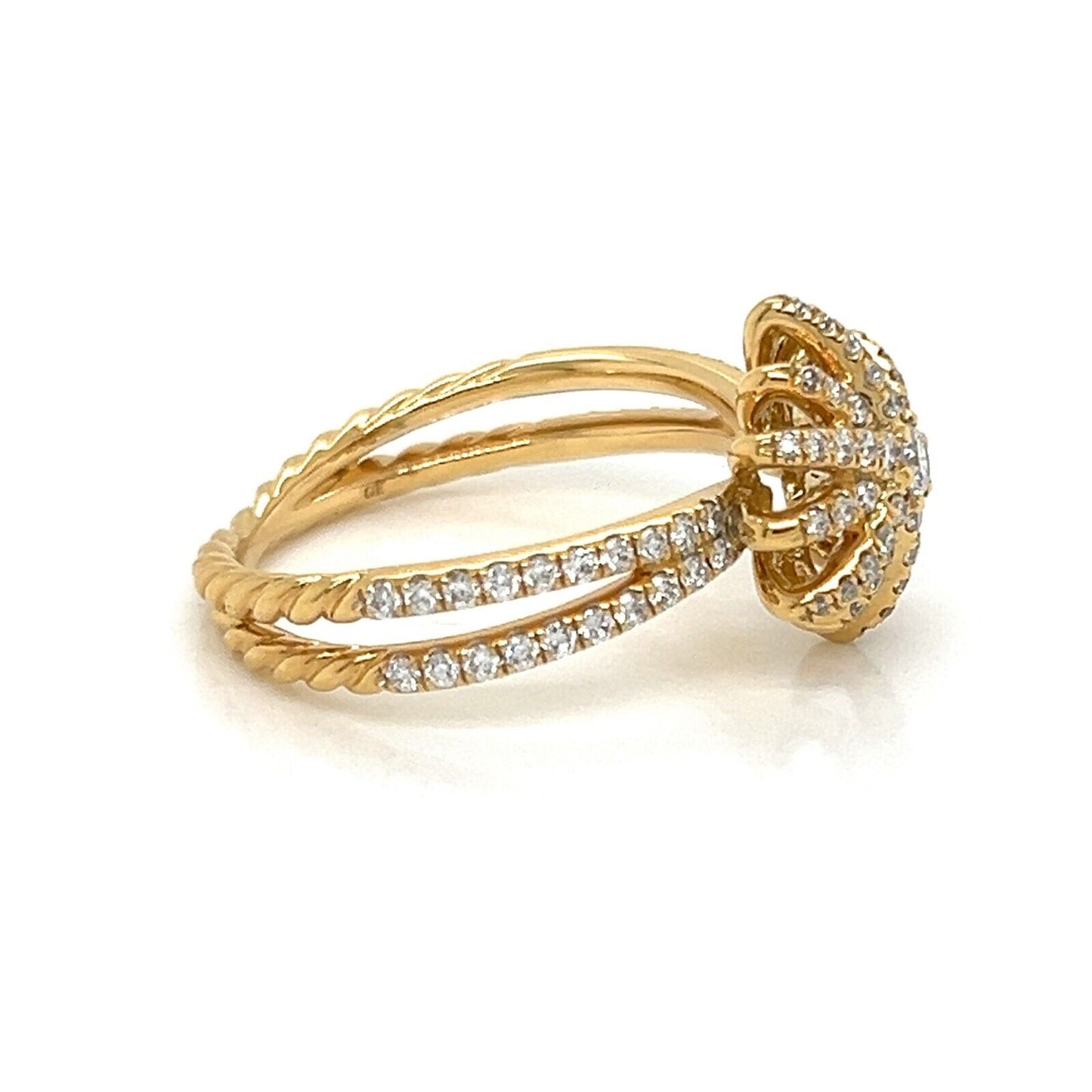 David Yurman Starburst Pave Set Diamond 18k Yellow Gold Ring - Size 6