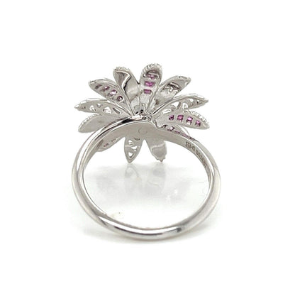 Carrera y Carrera Primavera Tourmaline 18k White Gold Spinner Flower Ring