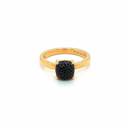 Tiffany & Co. Picasso Black Spinel Sugar Stacks 18k Rose Gold Ring  - Size 4.5