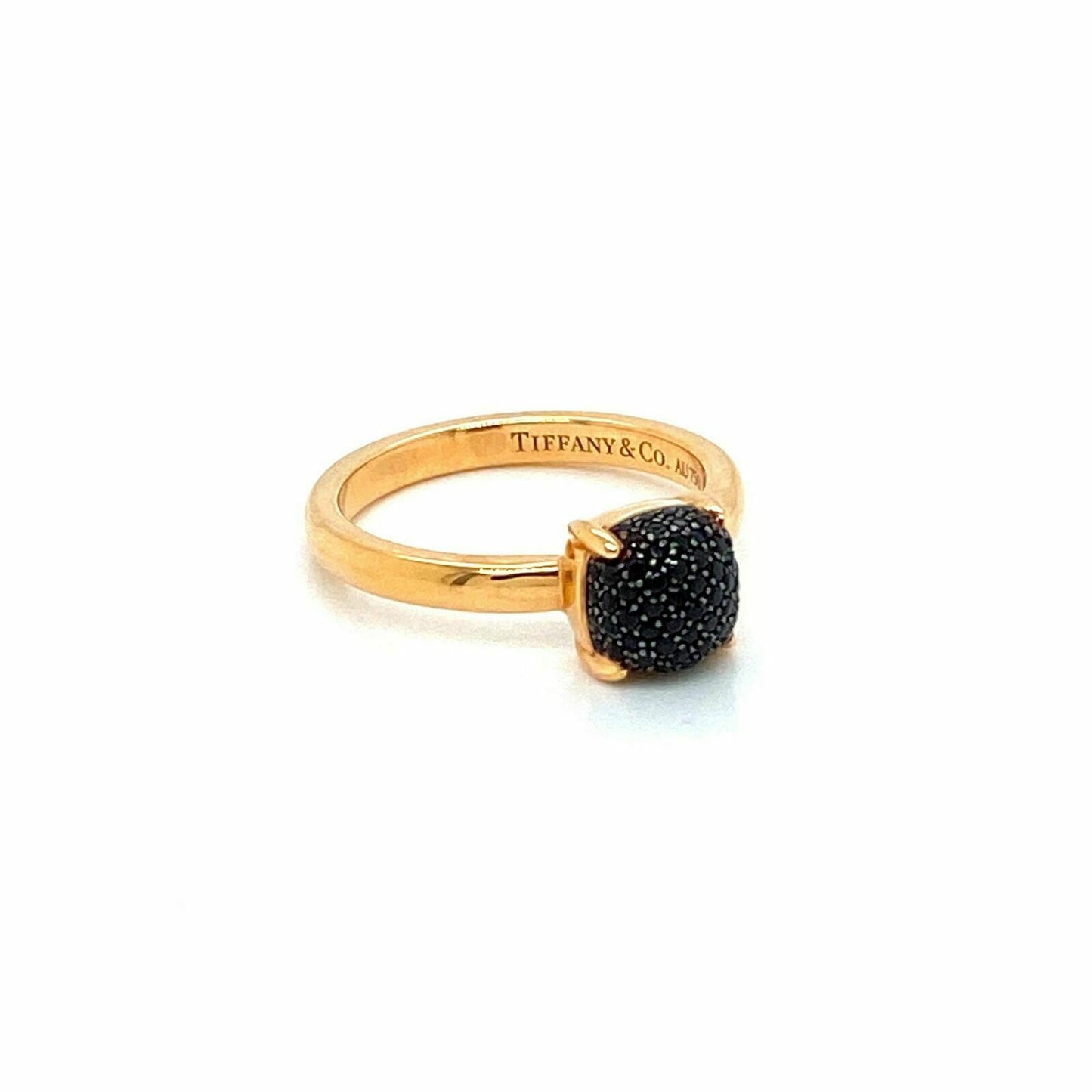 Tiffany & Co. Picasso Black Spinel Sugar Stacks 18k Rose Gold Ring  - Size 4.5