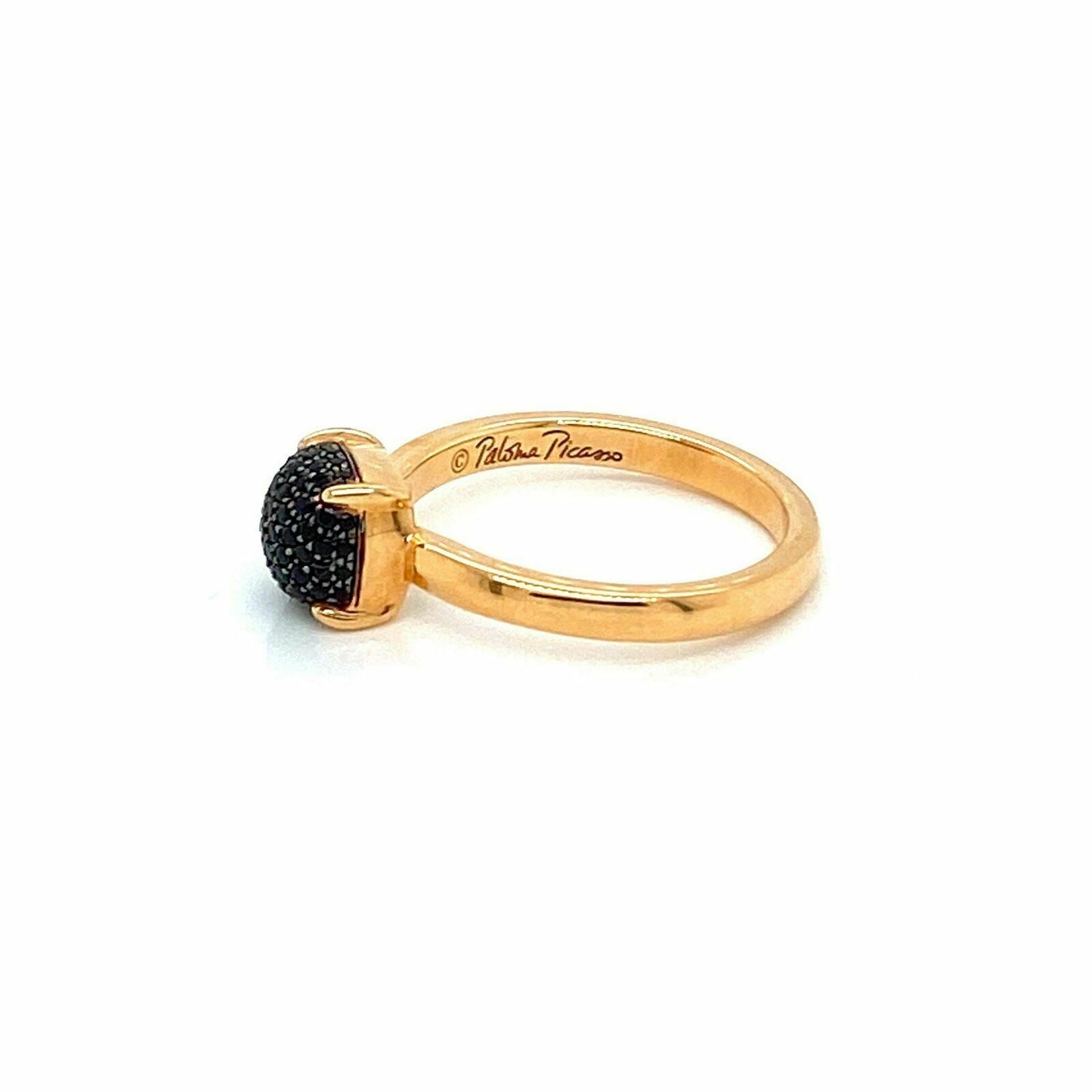 Tiffany & Co. Picasso Black Spinel Sugar Stacks 18k Rose Gold Ring  - Size 4.5