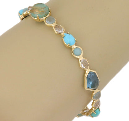 Ippolita Rock Candy Multi Gems 18k Yellow Gold Bangle Bracelet