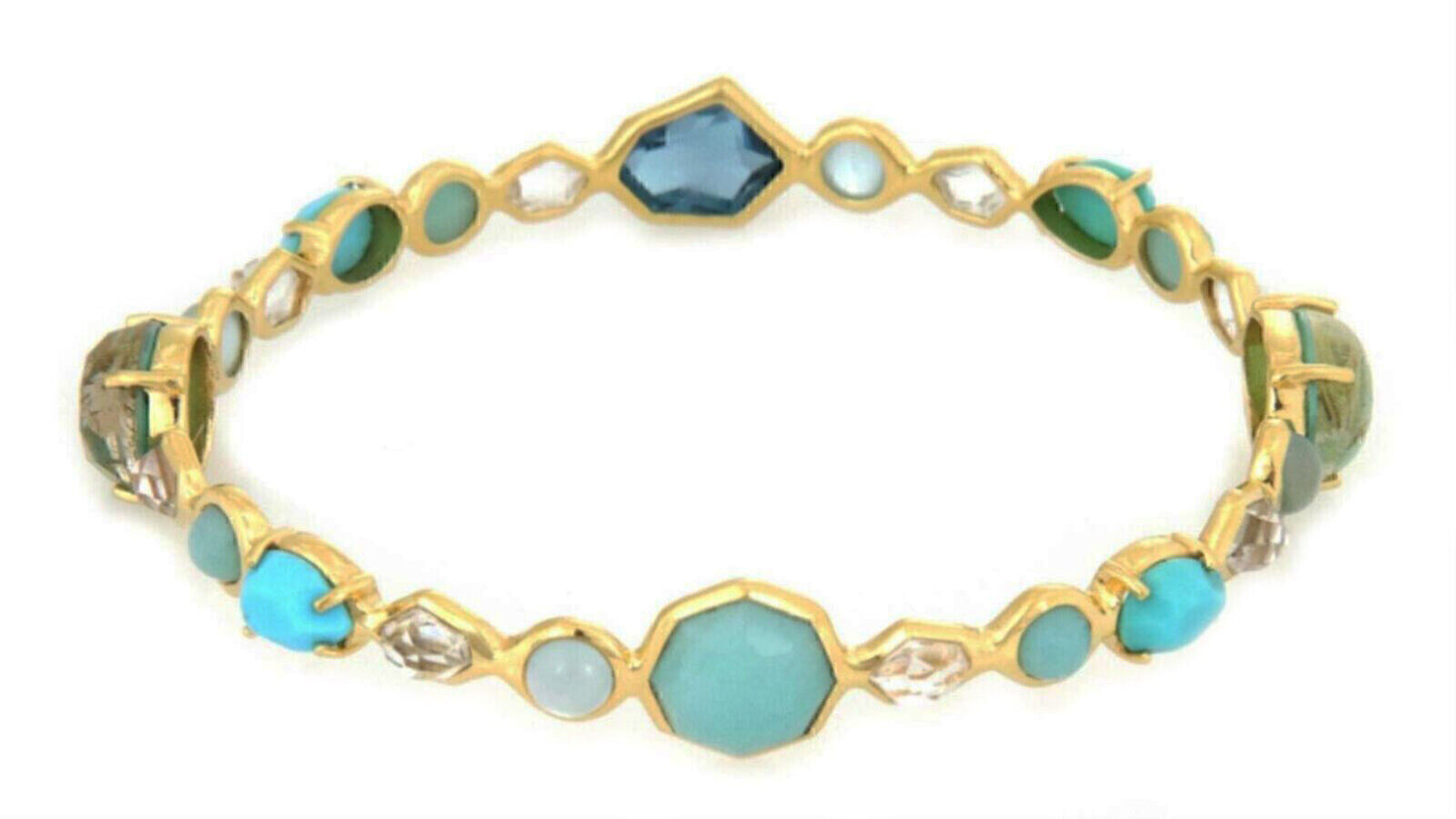 Ippolita Rock Candy Multi Gems 18k Yellow Gold Bangle Bracelet