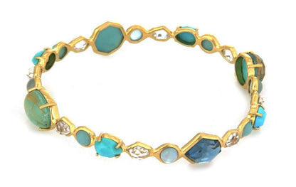 Ippolita Rock Candy Multi Gems 18k Yellow Gold Bangle Bracelet