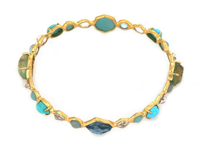 Ippolita Rock Candy Multi Gems 18k Yellow Gold Bangle Bracelet