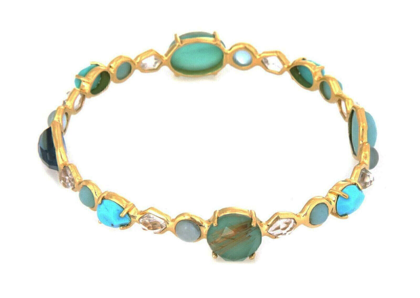 Ippolita Rock Candy Multi Gems 18k Yellow Gold Bangle Bracelet