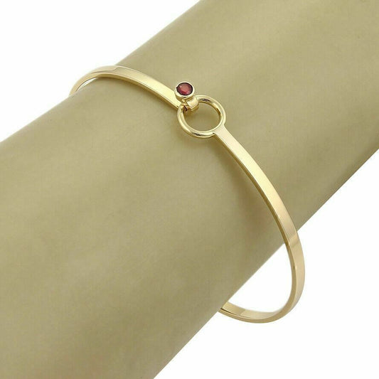 Tiffany & Co. Ruby 18k Yellow Gold Hook & Eye Bangle Bracelet